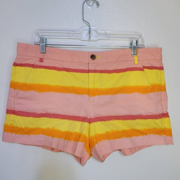 Gap Woman's Size 12 Sunkissed Shorts Khakis By Gap Stripes - Picture 1 of 6